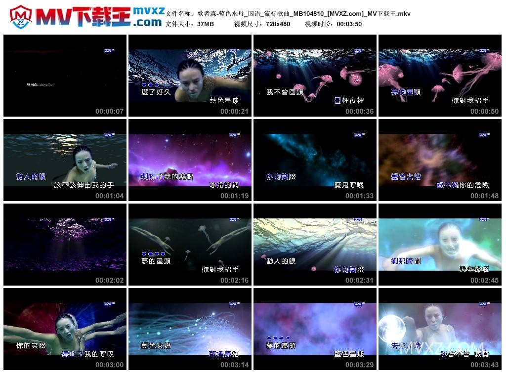 歌者森-蓝色水母_国语_流行歌曲_MB104810